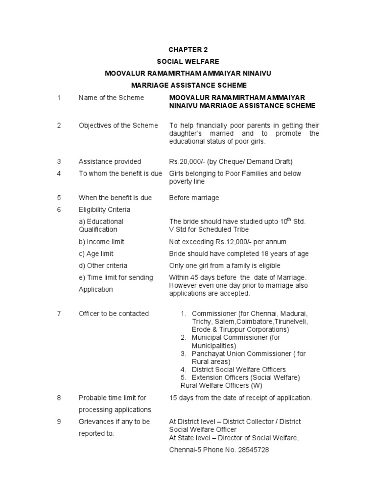 Social Welfare Scheme PDF Orphanage Welfare
