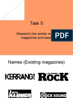 Task 5: Research Into Similar Music Magazines and Ideas
