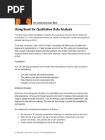Using Excel For Qualitative Data Analysis - Coding | PDF | Qualitative ...