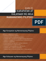 Ang Karapatan at Kalayaan NG Mga Mamamayang Pilipino