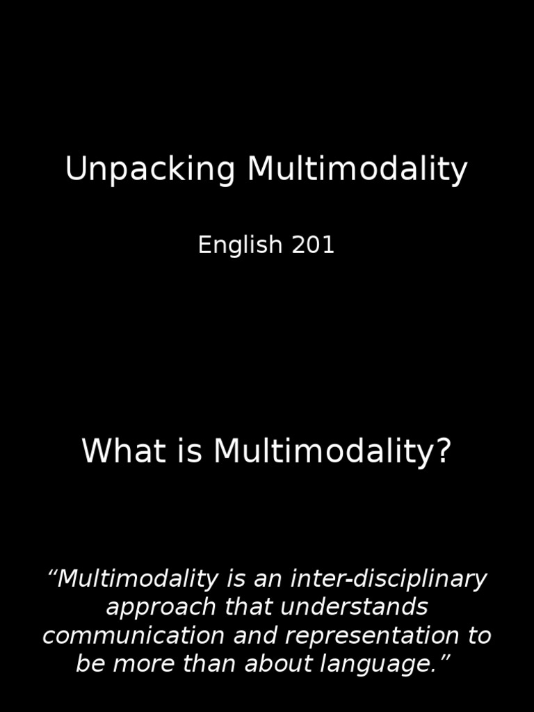 Understanding Multimodality Concepts | PDF | Language Arts & Discipline ...