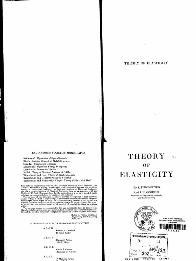 Theory Of Elasticity S Timoshenko Pdf