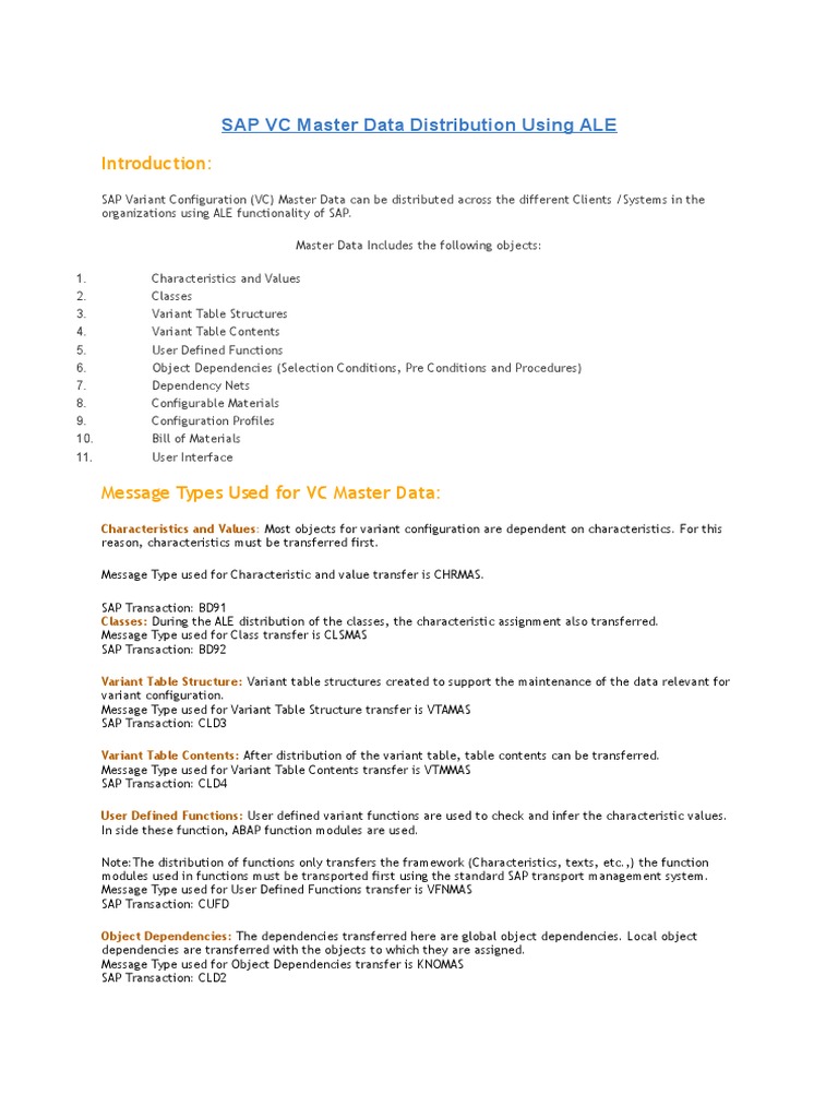 SAP VC Master Data Distribution PDF