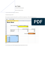 One Variable Data Table