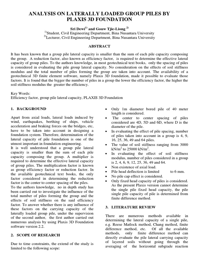 Laterally Loaded Pile With Plaxis 3d | PDF | Deep Foundation ...