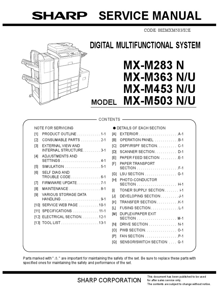 Sharp Mx M283 N Download Free Pdf Fax Electrical Connector