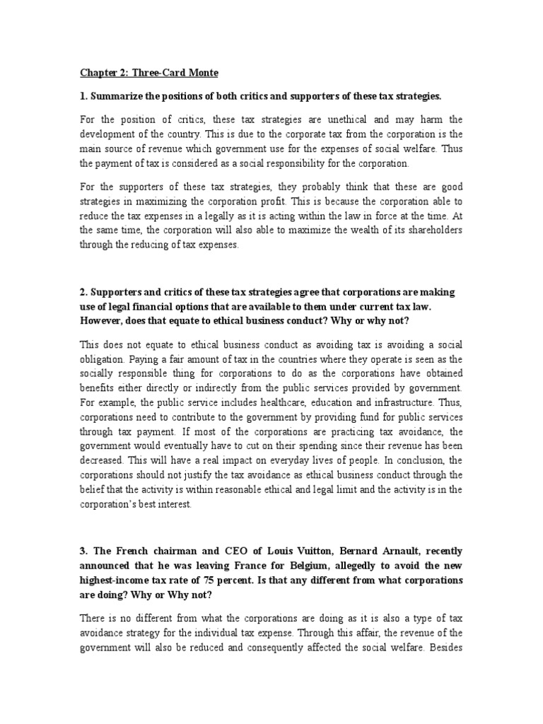 Chapter 2 Three-Card Monte | PDF | Taxes | Corporations
