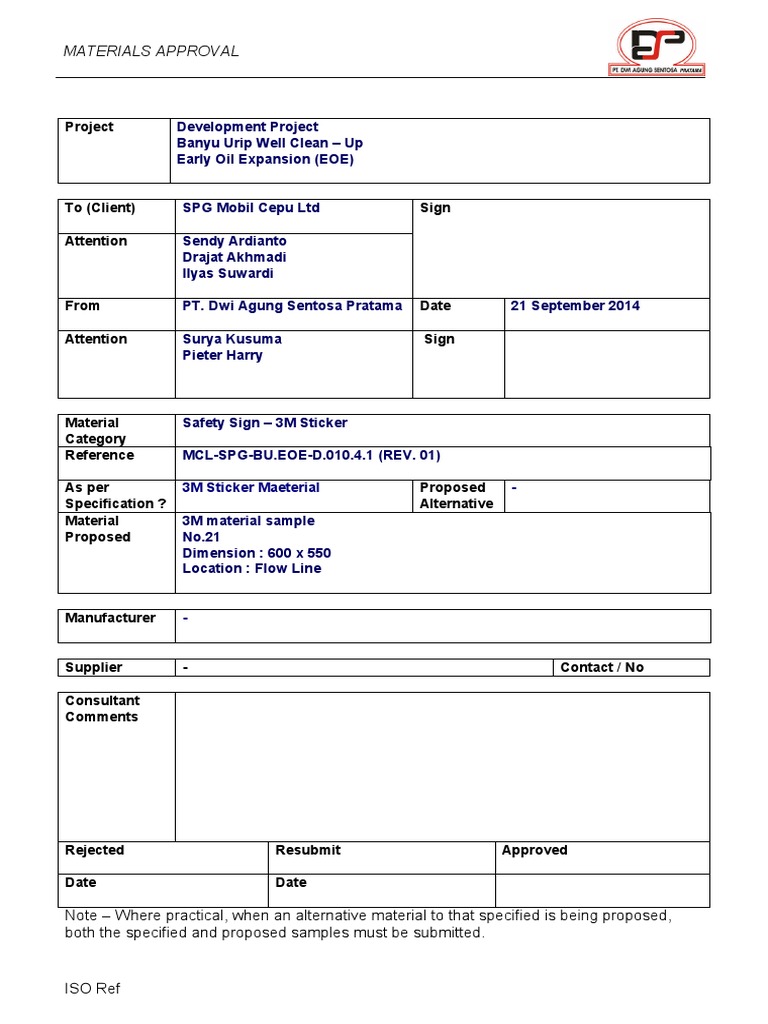 Matterial Approval No.21 | PDF | Technology & Engineering
