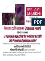 Reunion Publique Emmanuel Maurel le 29 janvier 2015
