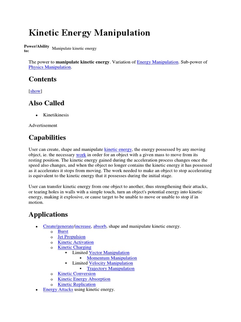 Energy Manipulation Energy Acceleration