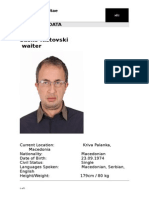 Sasko Ristovski Waiter: Personal Data