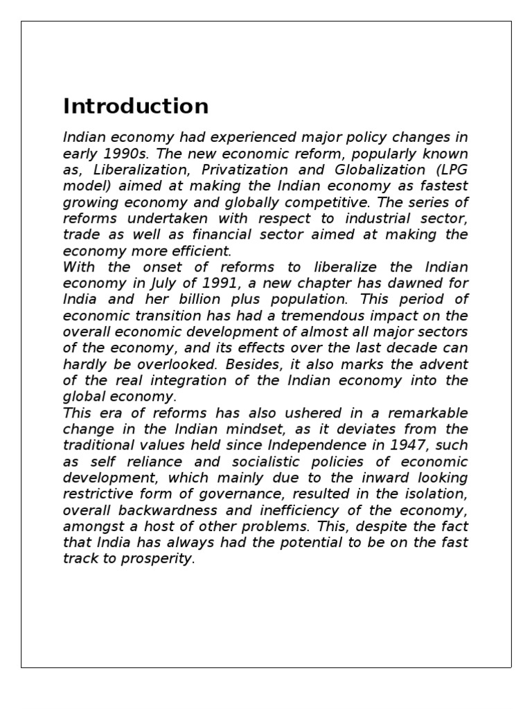 Impact of Globalization on India's Economy | PDF | Economy Of India ...