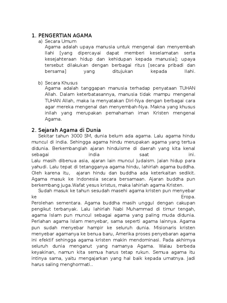 Pengertian Agama