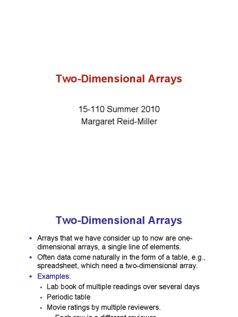 Arrays 2 D | PDF