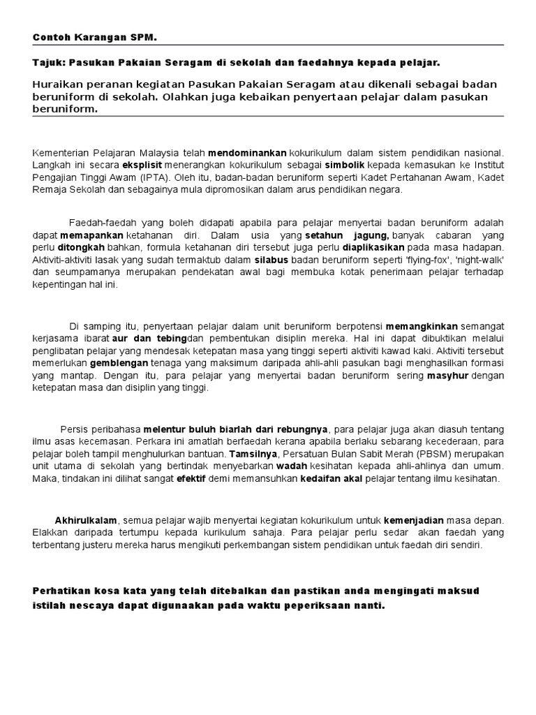 Soalan Ulangkaji Spm 2011 Jawapan Bahasa Melayu Nbsp Rangka Karangan Acirc Euro Ldquo Karangan Berbentuk Ulasan