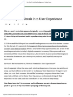 Four Ways To Break Into User Experience - Usability Counts