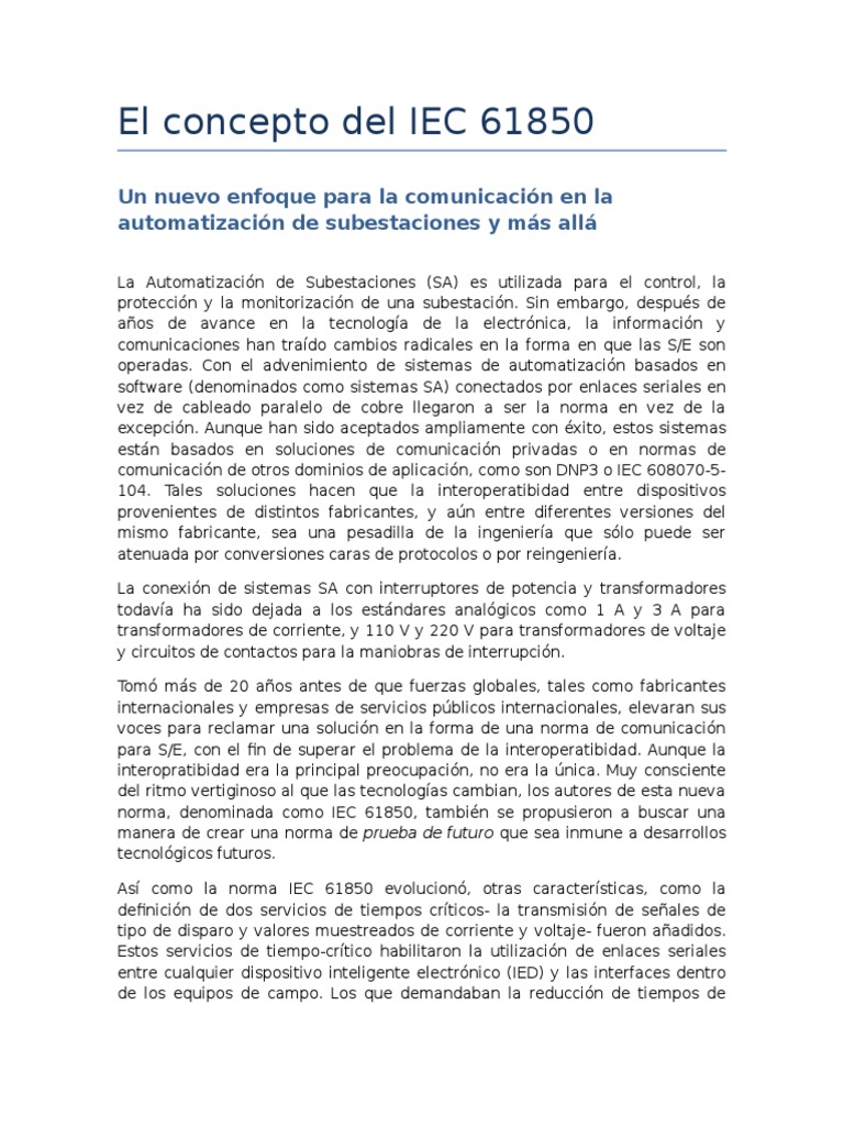 Iec 61850 | PDF | Conmutador de red | Red de computadoras