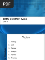 Unit-1 HTML Common Tags