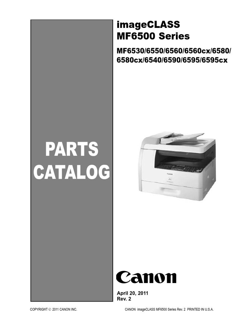 Parts Catalog: Imageclass Mf6500 Series | PDF | Machines | Equipment