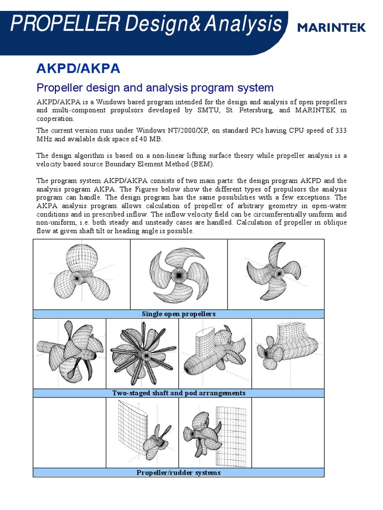 Akpd/Akpa Propeller Design and Analysis Program System PDF