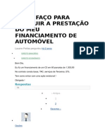 Como Faço para Diminuir A Prestação Do Meu Financiamento de Automóvel