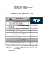 Calendario de evaluación Mercadotecnia III 2010