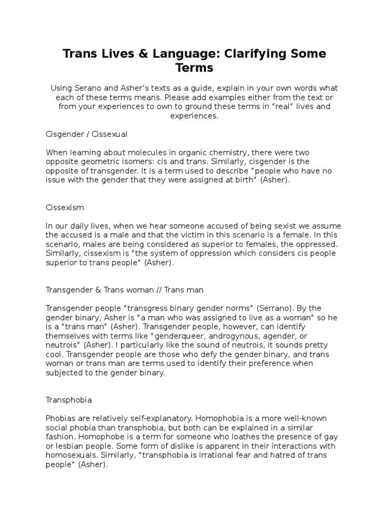 Trans Lives and Language Worksheet | Transgender | LGBTQ Rights