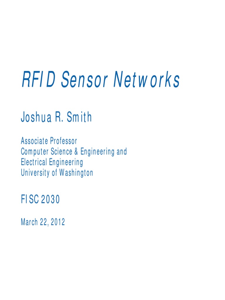 Sensor Network and RFID | PDF | Radio Frequency Identification ...