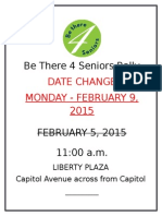 Be There 4 Seniors Rally: Date Change Monday - February 9, 2015