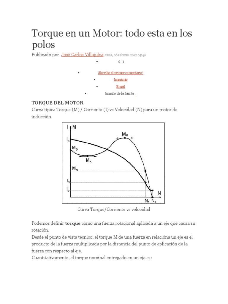 Torque y Velocidad en Motores | PDF | Esfuerzo de torsión | Ingeniería ...