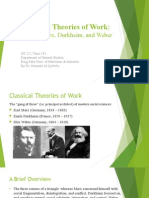 Classical Theories of Work: Marx, Durkheim and Weber