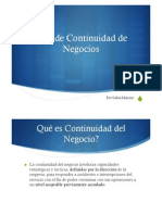 Plan de Continuidad de Negocios