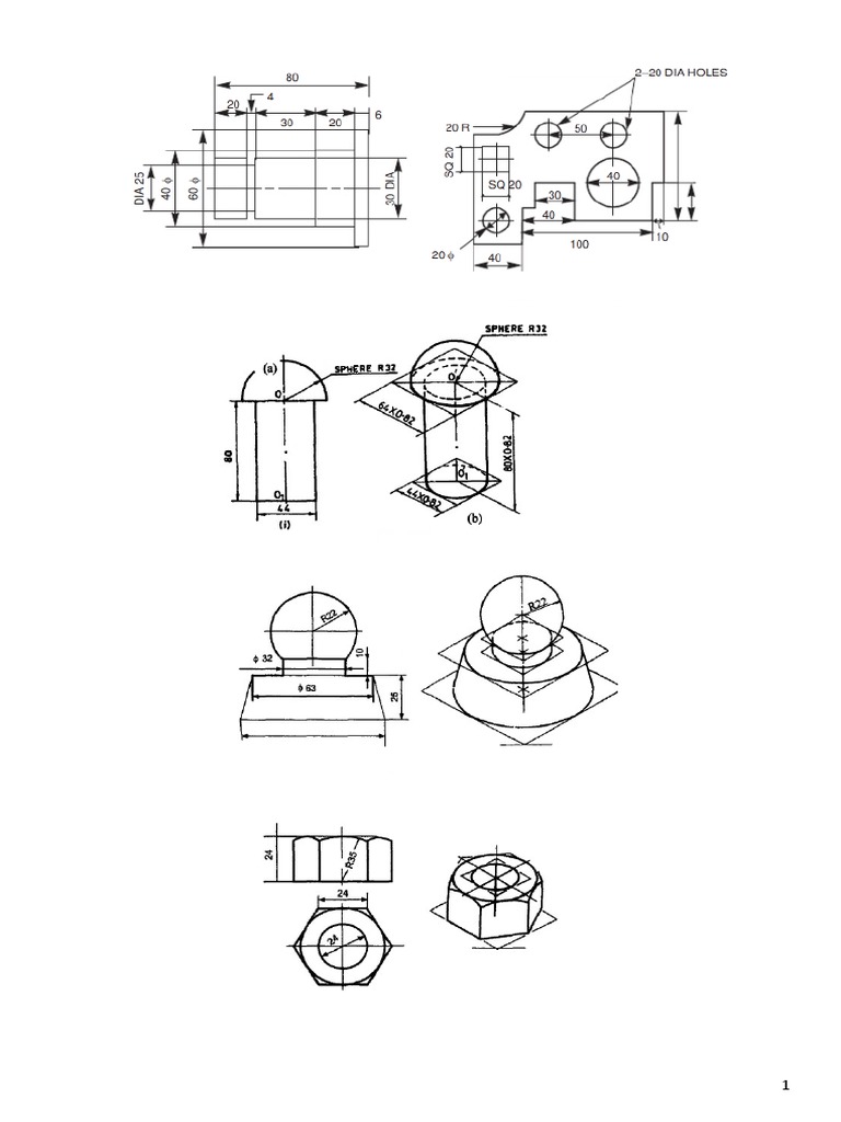 Mechanical Drawing Exercise PDF