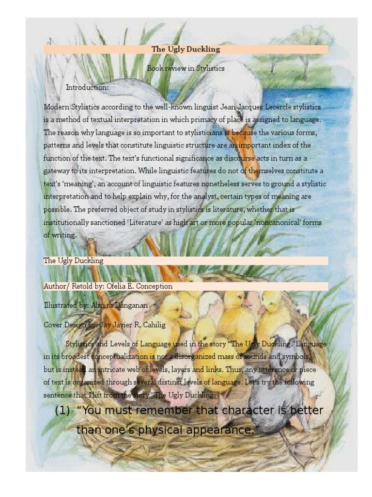 The Ugly Duckling Stylistics Lea PDF Phrase Sentence Linguistics 
