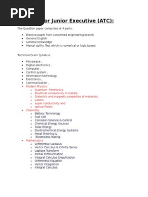 AAI - ATC Syllabus | PDF