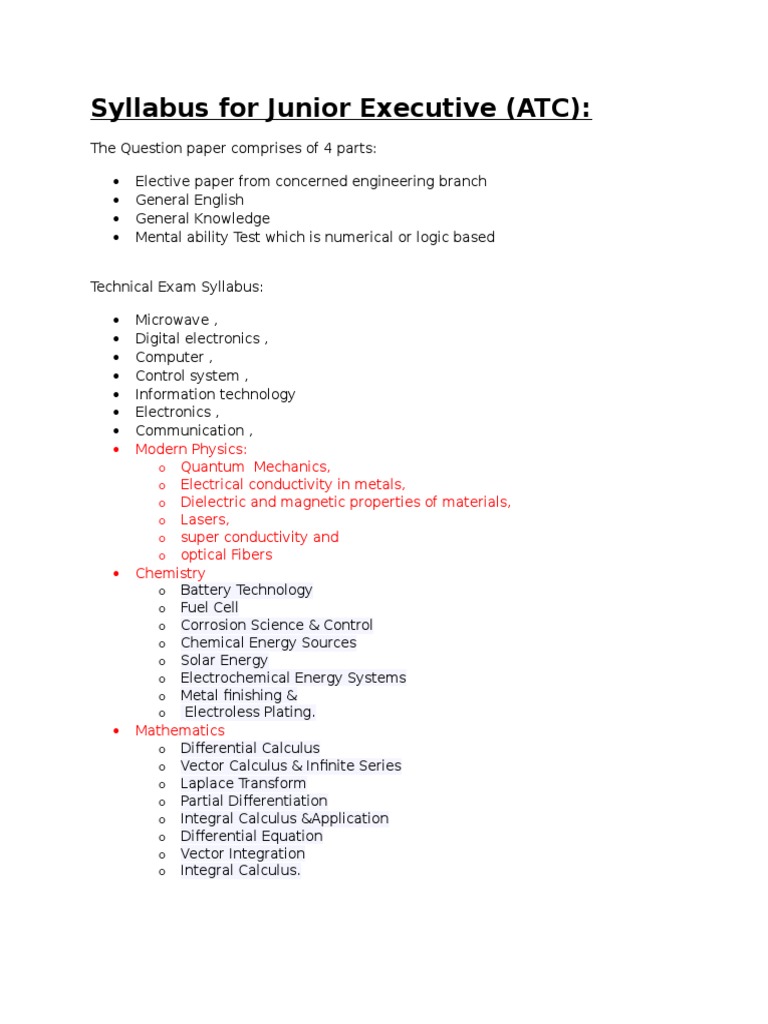 AAI ATC Syllabus PDF