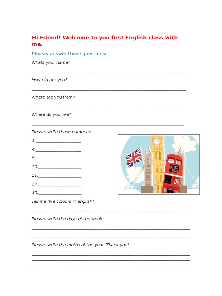 First English Class Introduction | PDF | Language Arts & Discipline ...