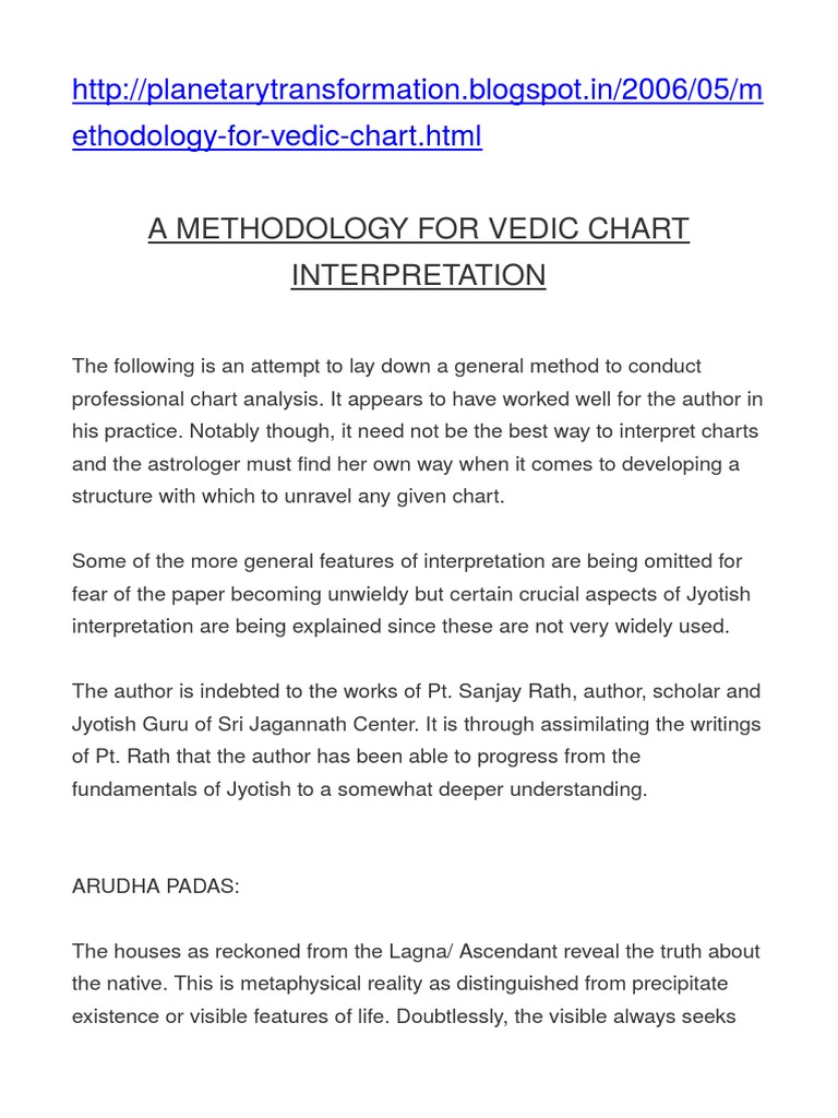 A Methodology For Vedic Chart Interpretation PDF Superstitions Occult
