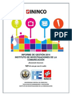 Informe de Gestión 2014 Del Instituto de Investigaciones de La Comunicación (ININCO) de La Universidad Central de Venezuela (UCV) 15 Enero 2015 PDF