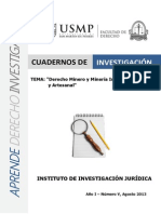 Derecho Minero y Mineria Informal Ilegal y Artesanal