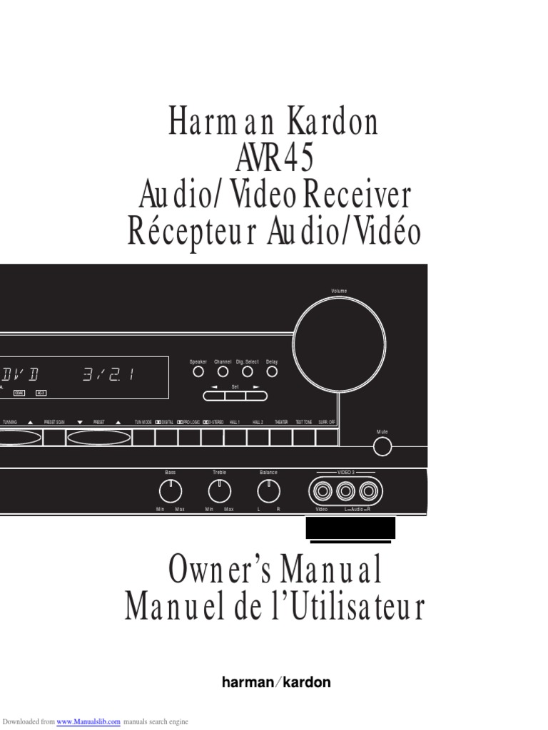 Manual Harman Kardon AVR 45 RDS | Loudspeaker | Audio Electronics