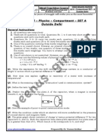 CBSE Board - Physics 2014 – Compartment – SET A