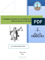 El Embargo de Bienes de La Sociedad de Gananciales Por Deuda de Uno de Los Cónyuges.