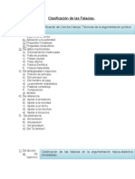 Clasificacion de Las Falacias