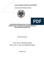 Sugestionabilidad e Hipnosis. Aspectos cognitivos, subjetivos y psicofisiológicosonabilidad e Hipnosis. a - Desconegut