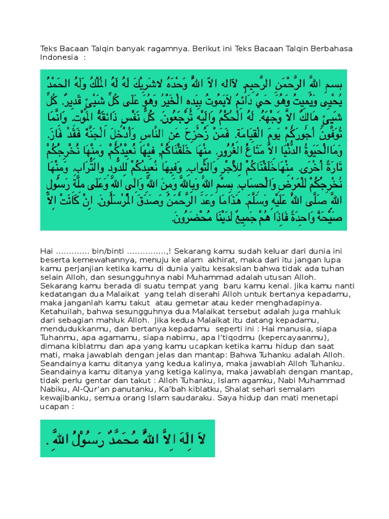 Bacaan Talkin Jakim Pdf Englshnit