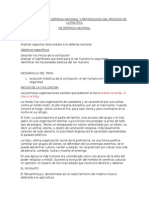 Introducción a La Defensa Nacional y Metodología Del Proceso de La Política