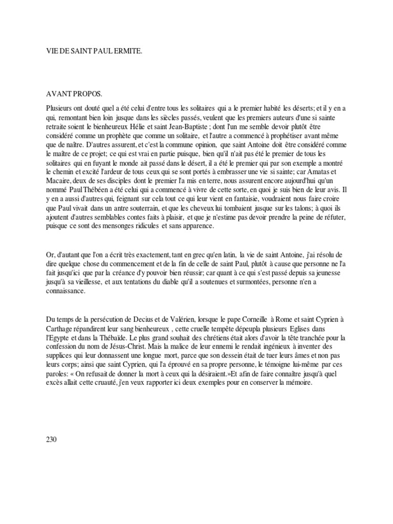Vie de Saint Paul Ermite : Origines et Épreuves | PDF | Paul l'apôtre ...