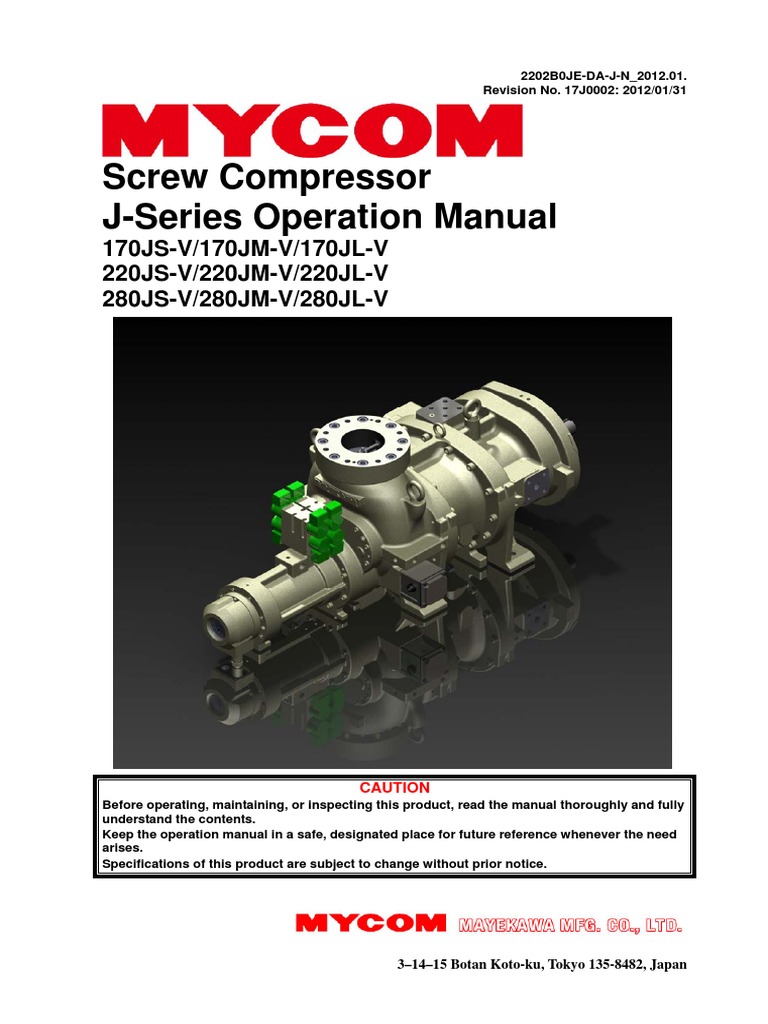 J Series Manual | PDF | Gas Compressor | Valve