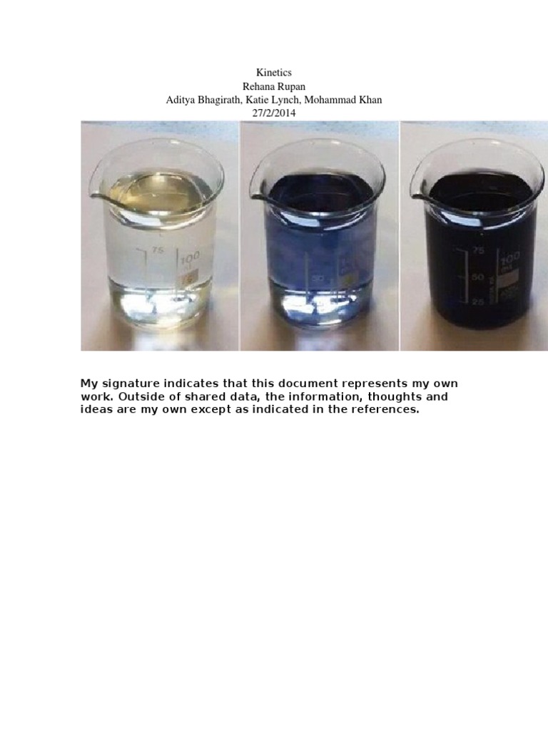 Lab Chemical Reaction Rate